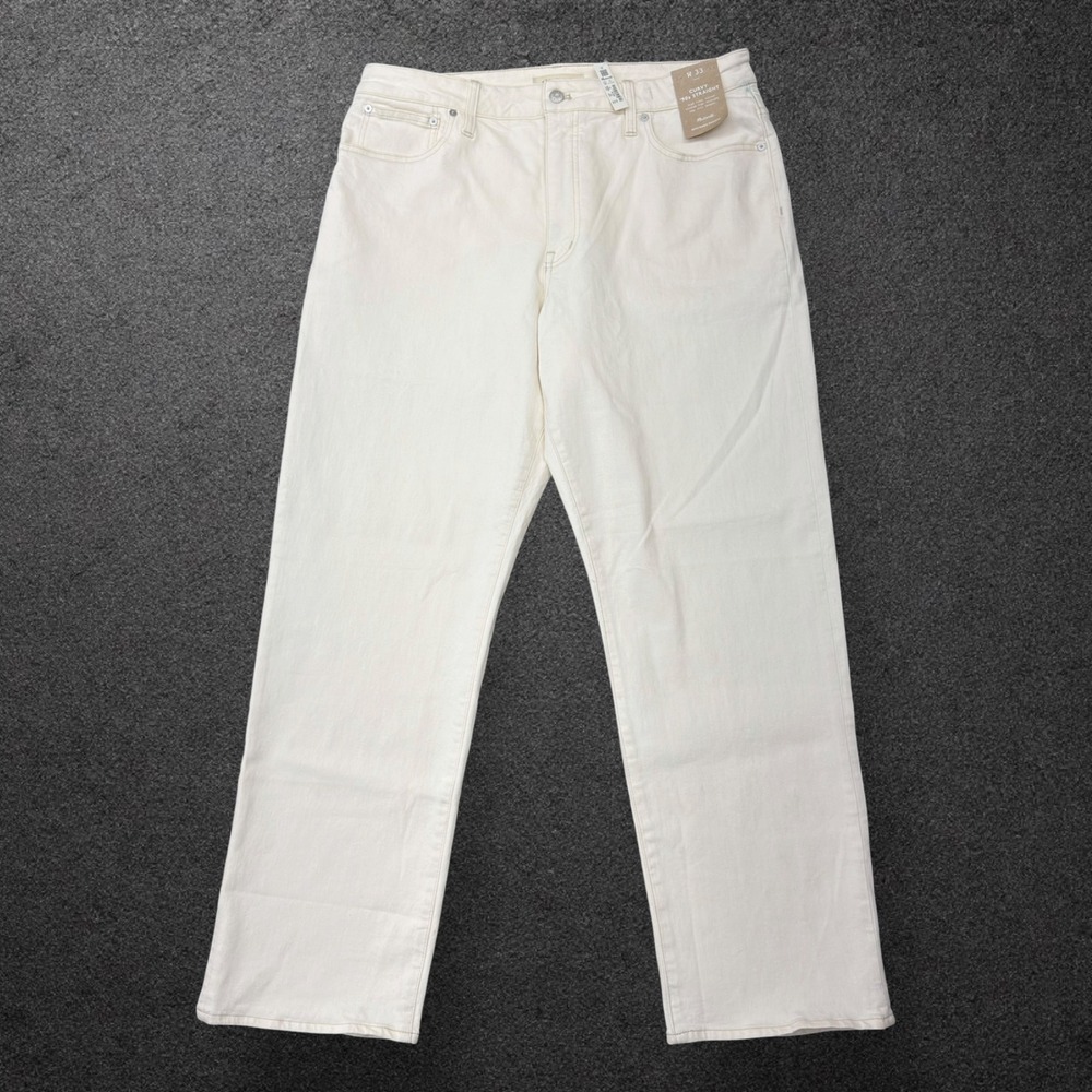 Madewell Curvy 90s Straight‎ Jeans Tile White High Rise Size 33 NC086 New